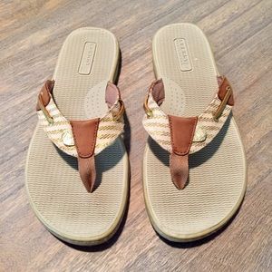 Gold & Brown Sperry Flip Flops